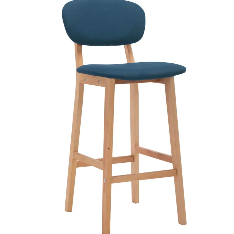 vidaXL Barkrukken 2 st stof blauw