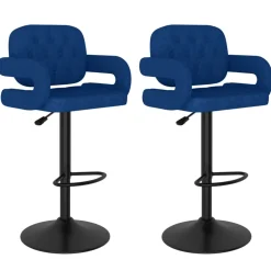 vidaXL Barkrukken 2 st stof blauw
