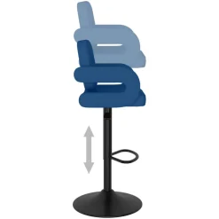 vidaXL Barkrukken 2 st stof blauw