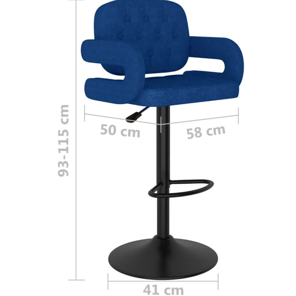 vidaXL Barkrukken 2 st stof blauw