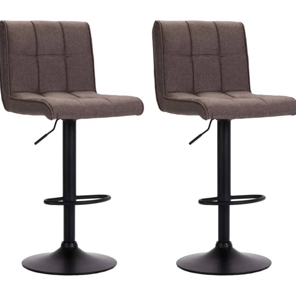 vidaXL Barkrukken 2 st stof taupe