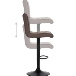vidaXL Barkrukken 2 st stof taupe