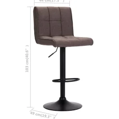 vidaXL Barkrukken 2 st stof taupe