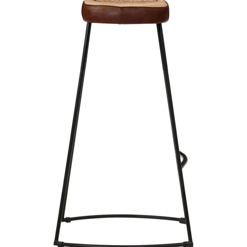 vidaXL Barkrukken 2 st 44x37,5x78 cm donkerbruin