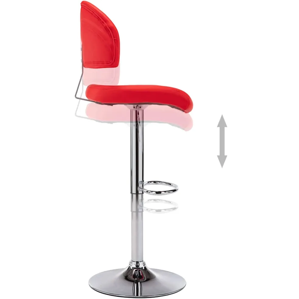 vidaXL Barkruk kunstleer rood