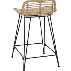 vidaXL Barkruk 2 st Naturel 44 x 45 x 76 cm Rattan en staal