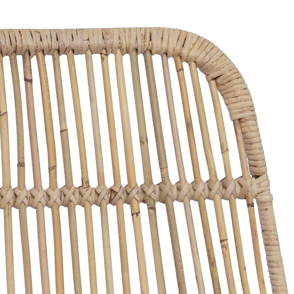 vidaXL Barkruk 2 st Naturel 44 x 55 x 109 cm Rattan en staal