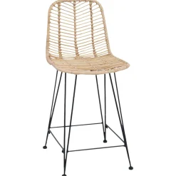 vidaXL Barkruk 2 st Naturel 44,5 x 54,5 x 97,5 cm Riet en IJzer