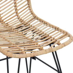 vidaXL Barkruk 2 st Naturel 44,5 x 54,5 x 97,5 cm Riet en IJzer