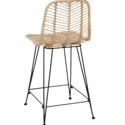 vidaXL Barkruk 2 st Naturel 44,5 x 54,5 x 97,5 cm Riet en IJzer