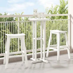 vidaXL Barkruk 2 st Wit 52 x 43 x 73,5 cm HDPE
