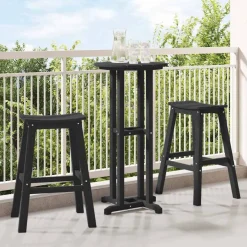 vidaXL Barkruk 2 st Zwart 52 x 43 x 73,5 cm HDPE