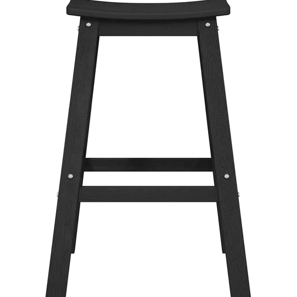 vidaXL Barkruk 2 st Zwart 52 x 43 x 73,5 cm HDPE
