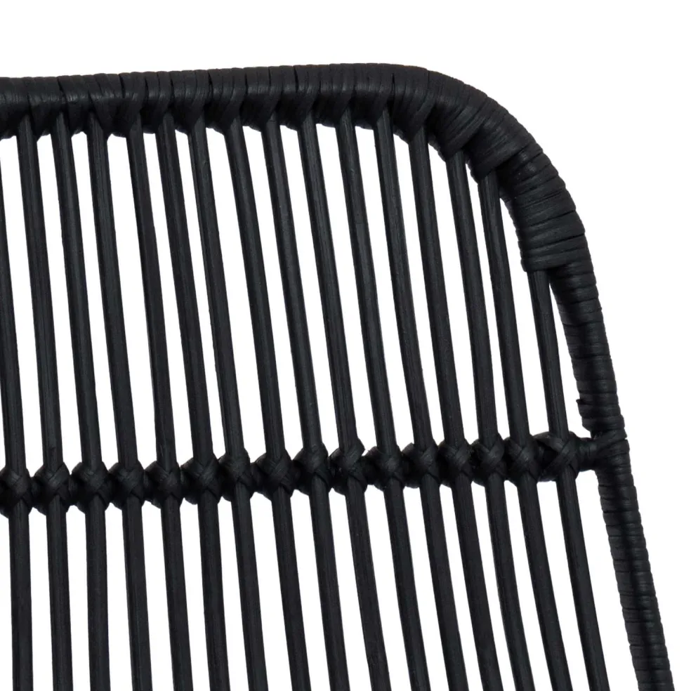 vidaXL Barkruk 2 st Zwart 44 x 55 x 109 cm Rattan en staal