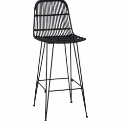 vidaXL Barkruk 2 st Zwart 44 x 55 x 109 cm Rattan en staal