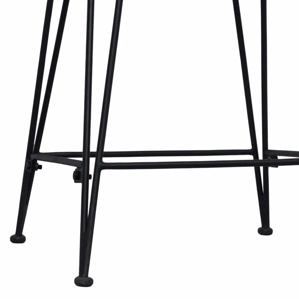 vidaXL Barkruk 2 st Zwart 44 x 45 x 76 cm Rattan en staal