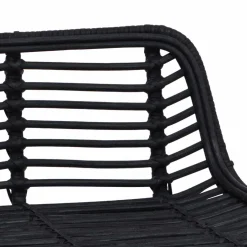 vidaXL Barkruk 2 st Zwart 44 x 45 x 76 cm Rattan en staal