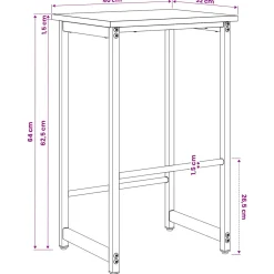 vidaXL Barkruk Zwart eiken 40 x 32 x 64 cm Bewerkt hout