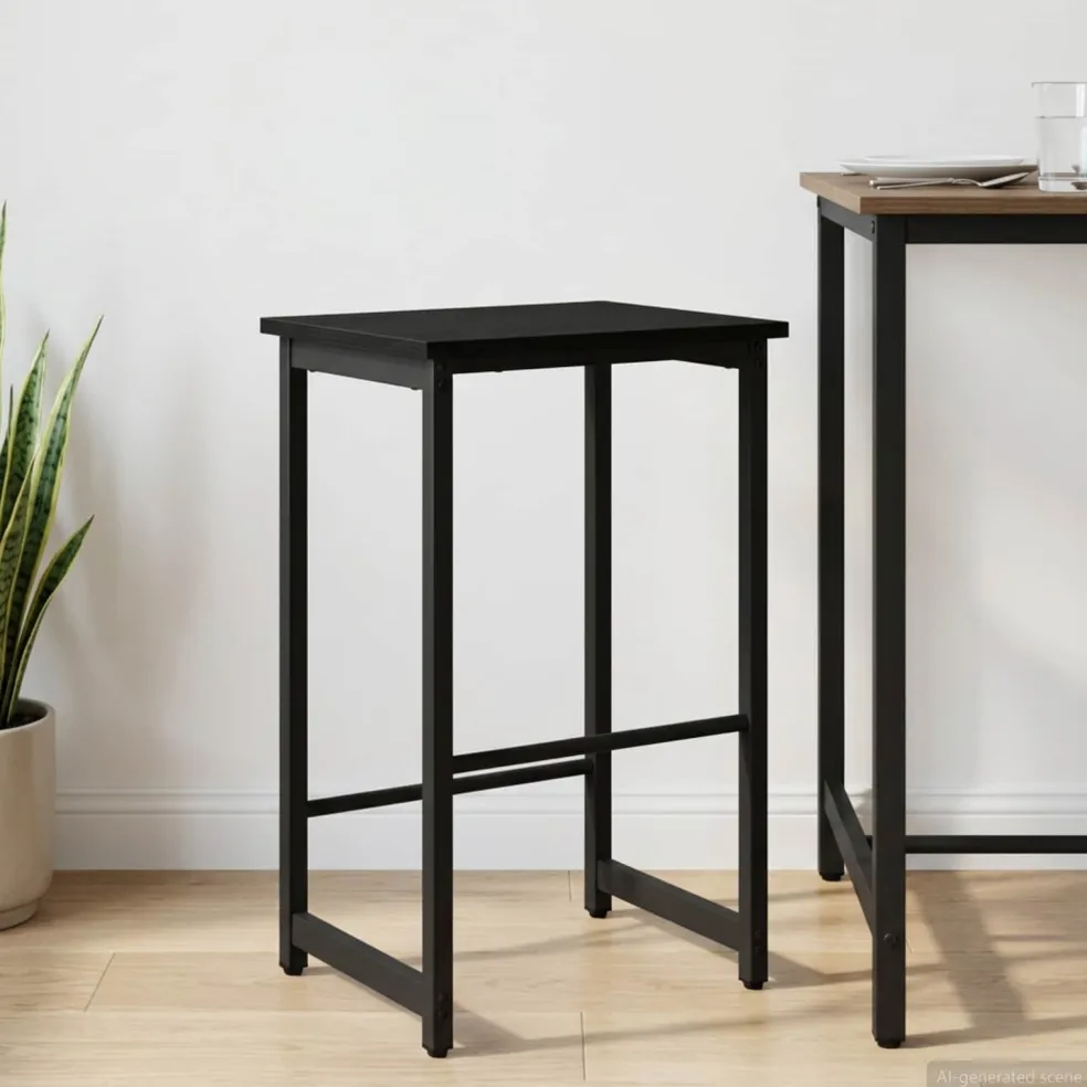 vidaXL Barkruk Zwart eiken 40 x 32 x 64 cm Bewerkt hout