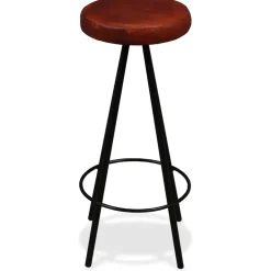 vidaXL Barset massief gerecycled hout en echt leer 5-delig