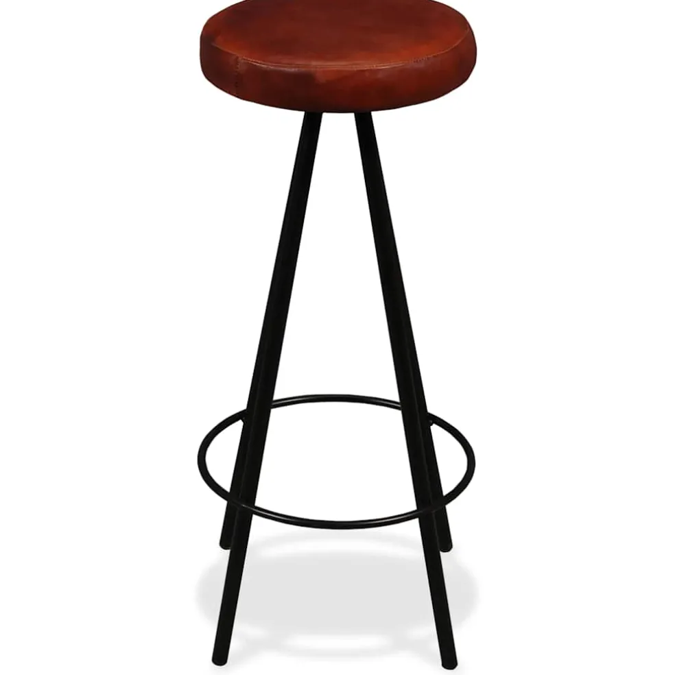 vidaXL Barset massief gerecycled hout en echt leer 5-delig