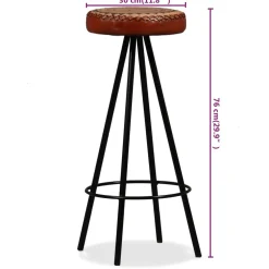 vidaXL Barset massief gerecycled hout, echt leer en canvas 3-delig