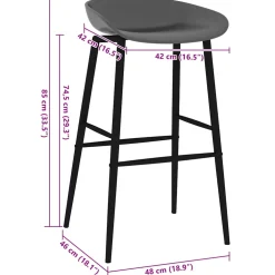 vidaXL Barstoelen 2 st grijs