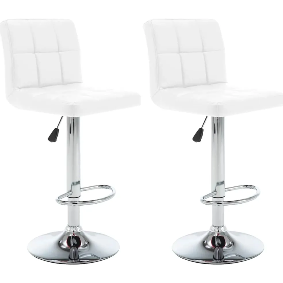 vidaXL Barstoelen 2 st kunstleer wit