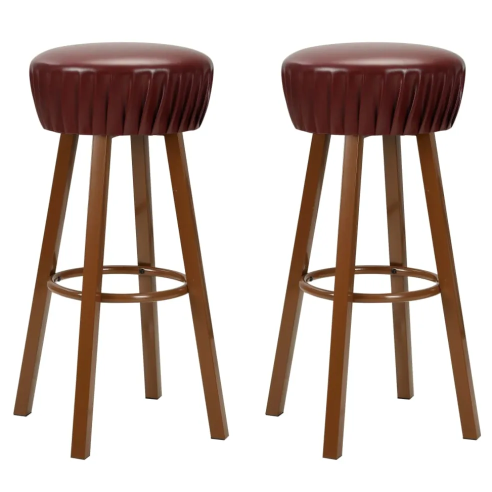 vidaXL Barstoelen 2 st kunstleer bruin