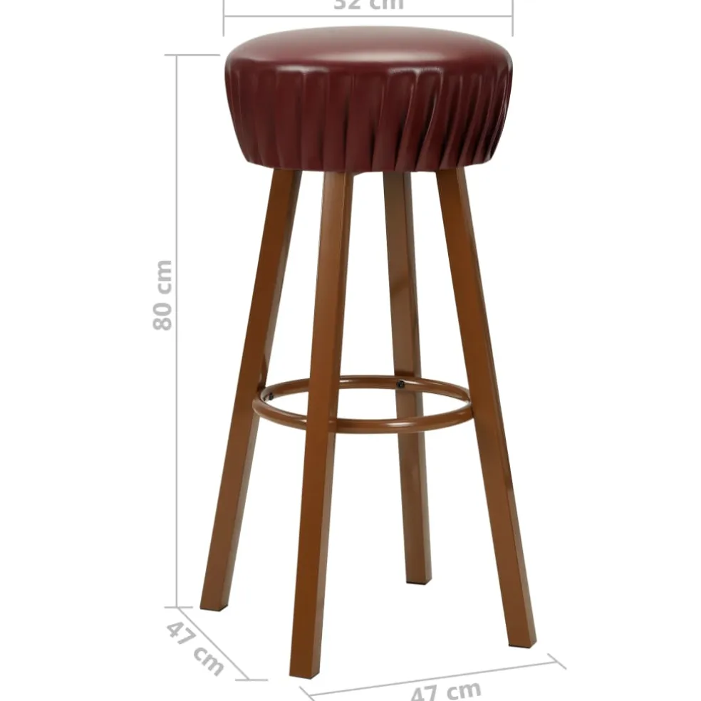 vidaXL Barstoelen 2 st kunstleer bruin