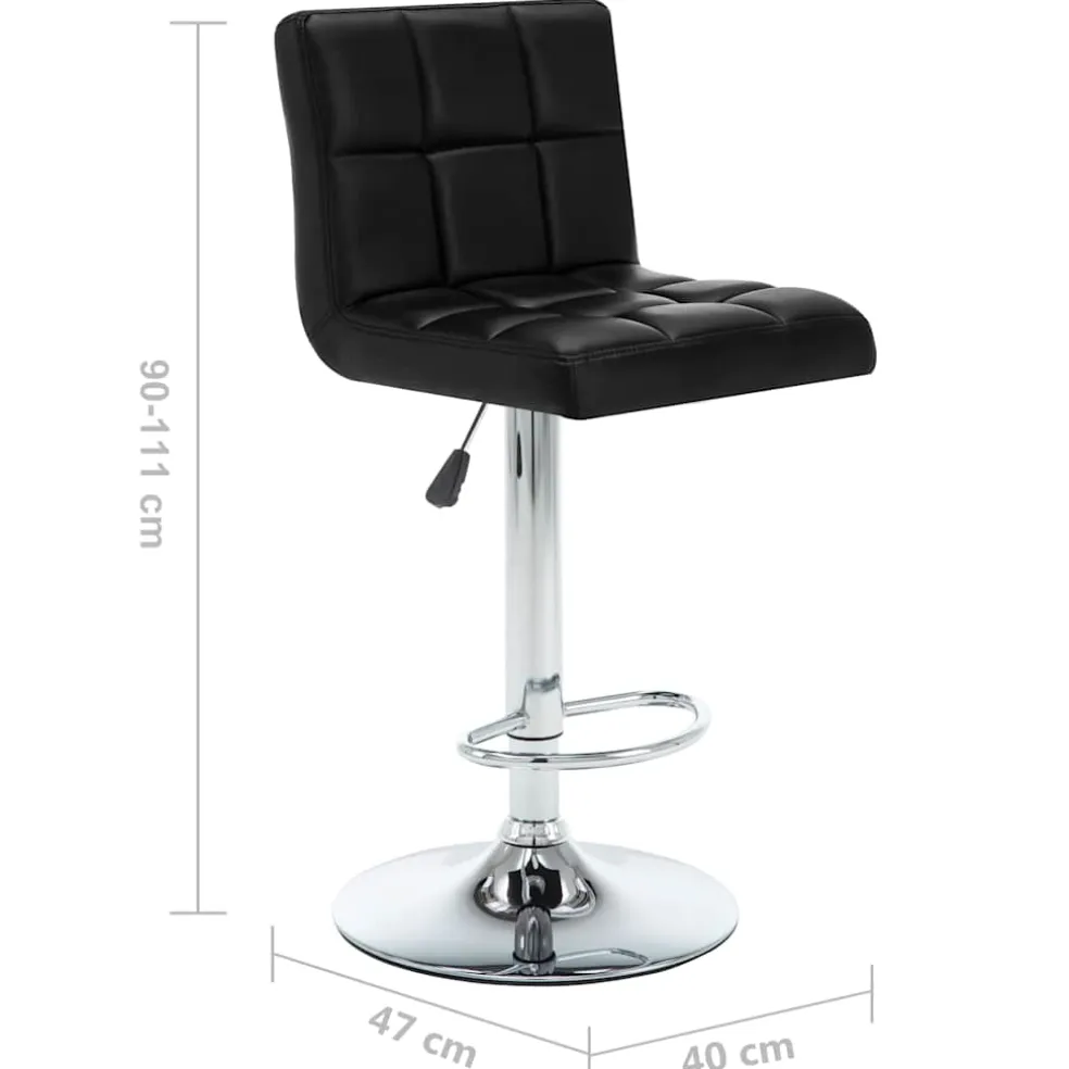 vidaXL Barstoelen 2 st kunstleer zwart