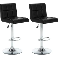 vidaXL Barstoelen 2 st kunstleer zwart
