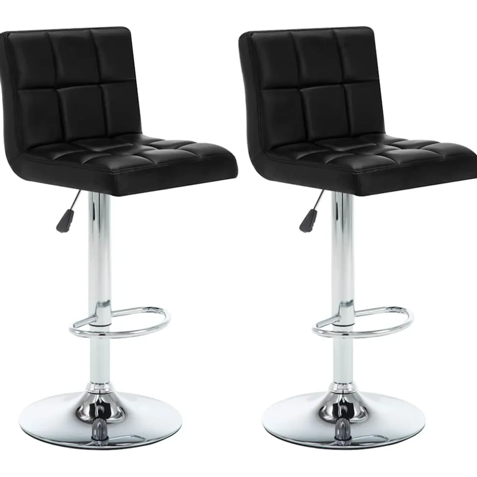 vidaXL Barstoelen 2 st kunstleer zwart