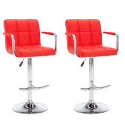 vidaXL Barstoelen 2 st kunstleer rood