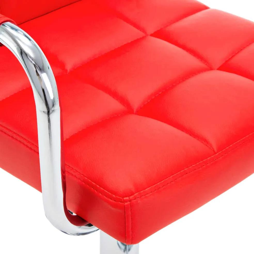 vidaXL Barstoelen 2 st kunstleer rood
