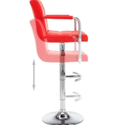 vidaXL Barstoelen 2 st kunstleer rood