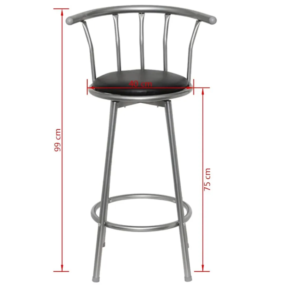 vidaXL Barstoelen 2 st kunstleer zwart