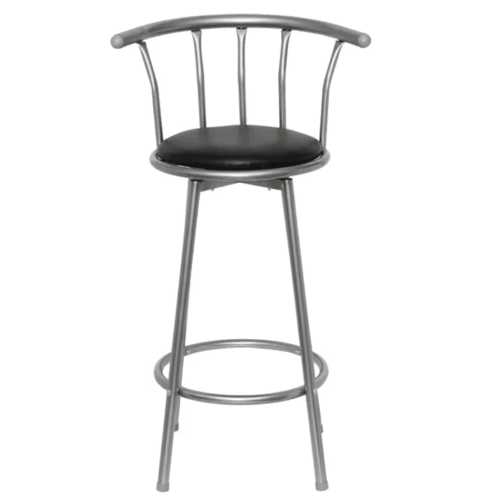 vidaXL Barstoelen 2 st kunstleer zwart