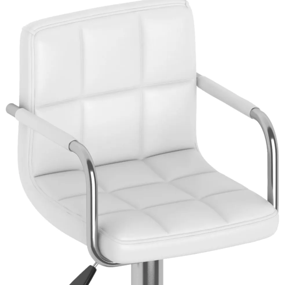 vidaXL Barstoelen 2 st kunstleer wit