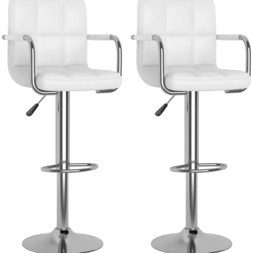 vidaXL Barstoelen 2 st kunstleer wit