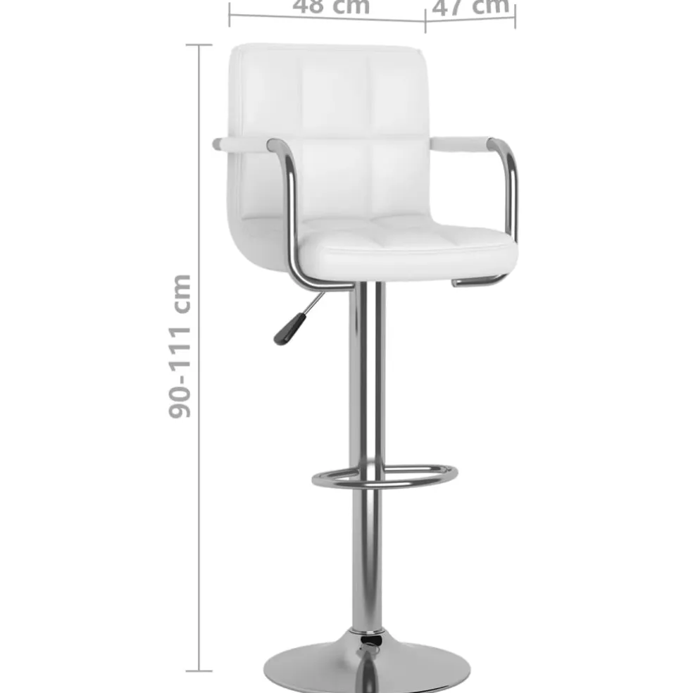 vidaXL Barstoelen 2 st kunstleer wit