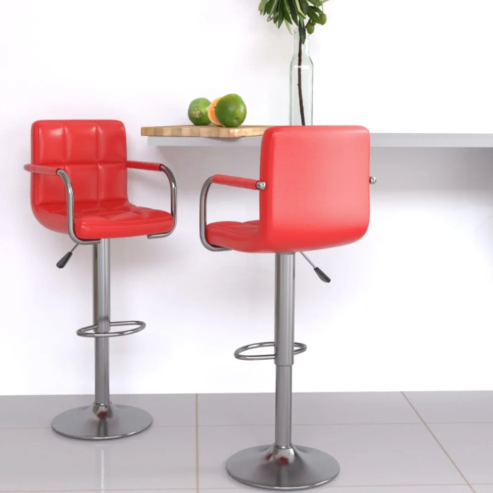 vidaXL Barstoelen 2 st kunstleer rood