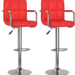 vidaXL Barstoelen 2 st kunstleer rood