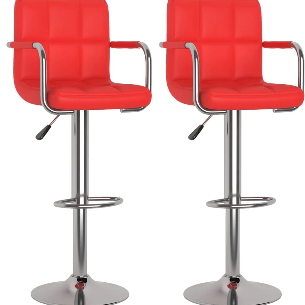 vidaXL Barstoelen 2 st kunstleer rood