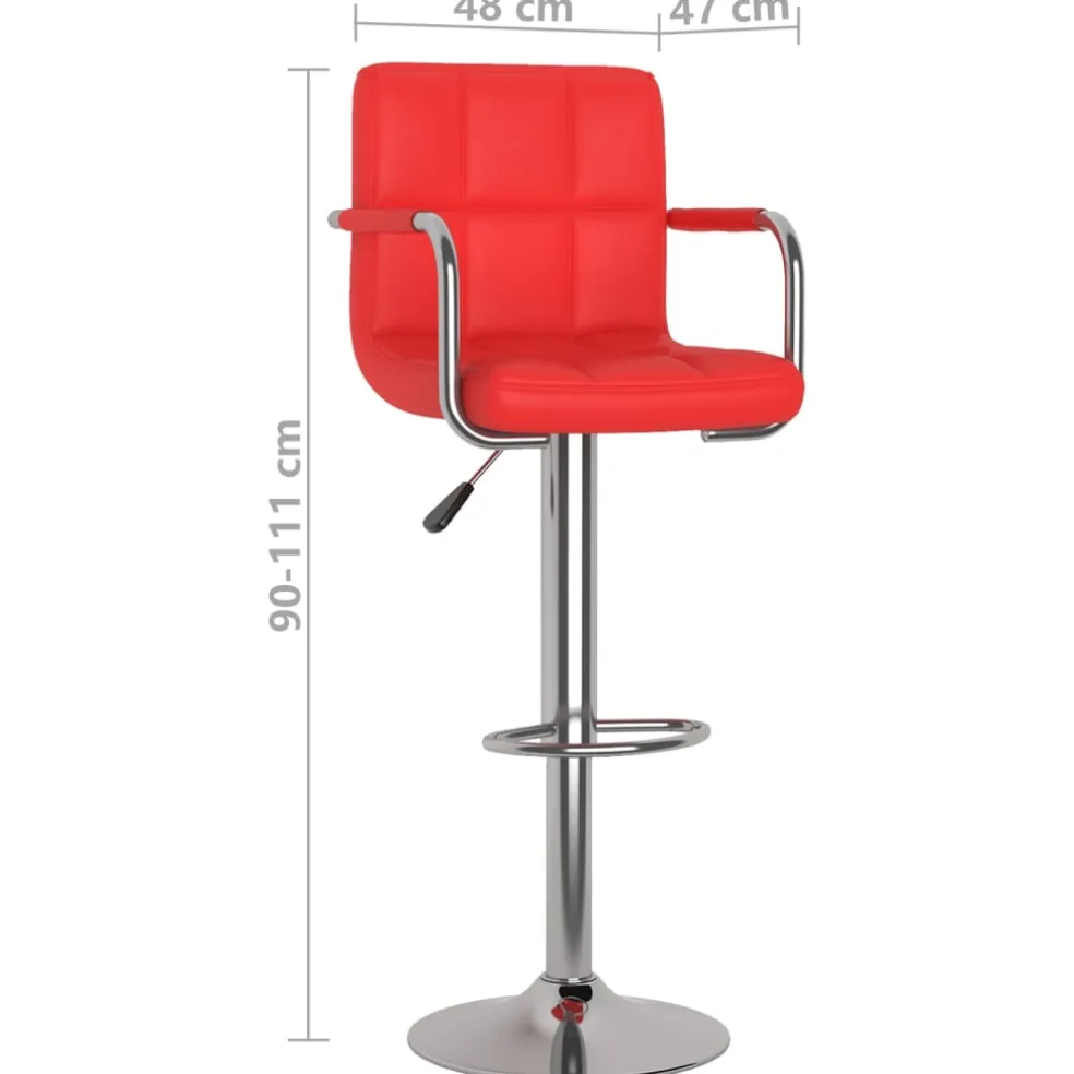 vidaXL Barstoelen 2 st kunstleer rood