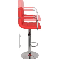 vidaXL Barstoelen 2 st kunstleer rood