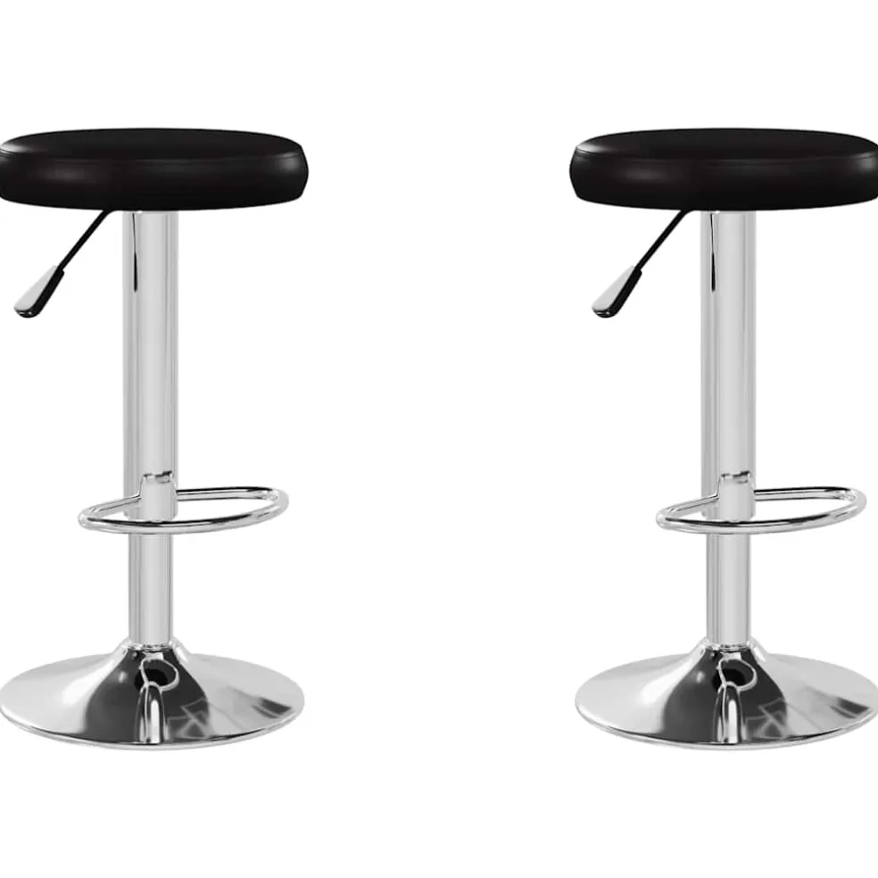 vidaXL Barstoelen 2 st kunstleer zwart