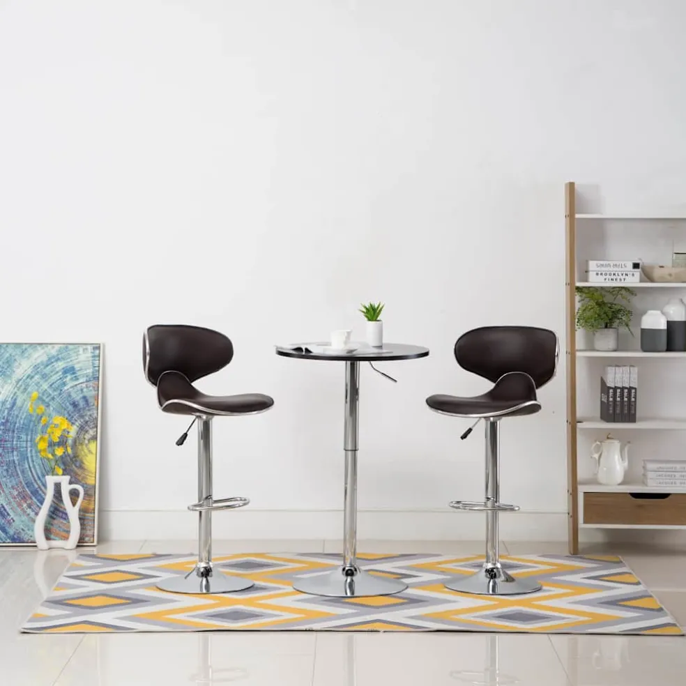 vidaXL Barstoelen 2 st kunstleer bruin