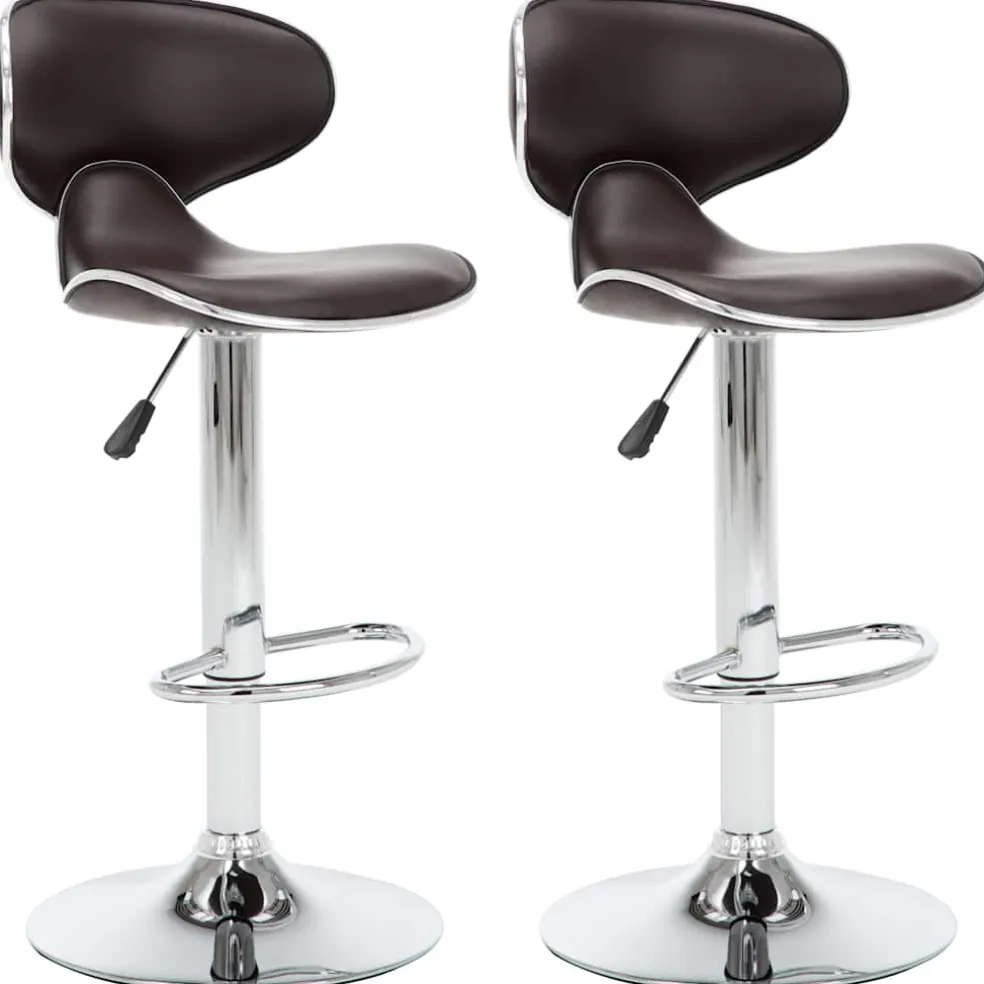 vidaXL Barstoelen 2 st kunstleer bruin