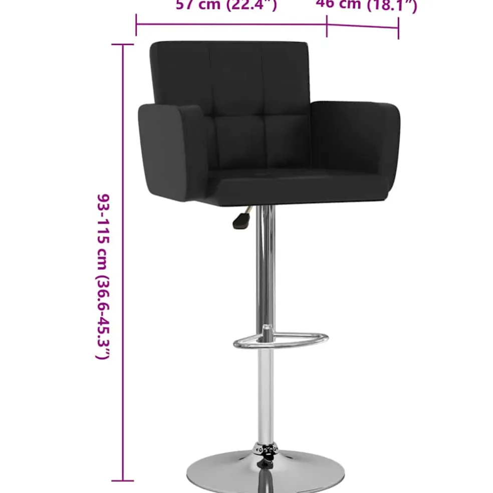 vidaXL Barstoelen 2 st kunstleer zwart